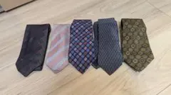 ブランドネクタイ　5本セット　フェラガモ　イブサンローラン　ヴァレンティノ
