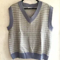 efforia エフォーリア　しまむら　ニットベスト　Vネック　M