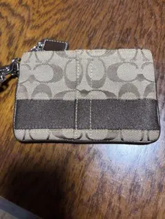 Coach ロゴ入りポーチ ベージュ/ブラウン