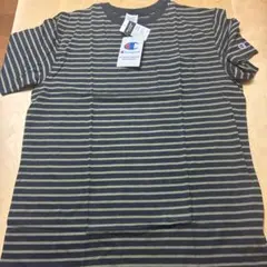 Champion ストライプ Tシャツ ネイビー/オリーブ