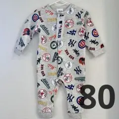 【新品】MLB ロゴ ロンパース 80総柄 カバーオール ベビー服 トイザらス