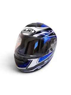 HJC フルフェイスヘルメット Mサイズ バイク ヘルメット ブルー/ホワイト