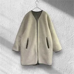 2024AW✨アルアバイル リバーシブルボアコート オフホワイト 2 - メルカリ