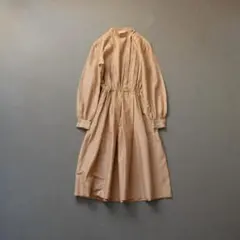 古着　ベージュワンピース　シルク×綿