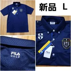 新品FILA GOLFフィラゴルフメンズ半袖ボタンダウンポロシャツ サイズLのサムネイル
