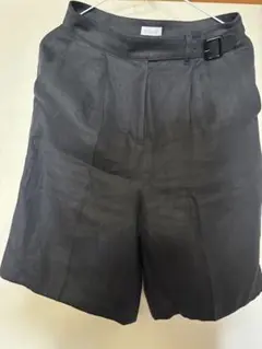 マッキントッシュフィロソフィー 麻100% ハーフパンツ 黒 36のサムネイル