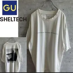 GU ジーユー シェルテック グラフィックTシャツ 白 XL 両面プリント