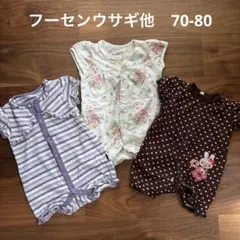 オリーブデオリーブ ハート 花柄 ロンパース 夏 3枚 70 80