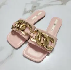 ZARA ピンク チェーンサンダル 38のサムネイル