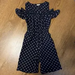 プティマイン ドット柄 オールインワン80 サロペット