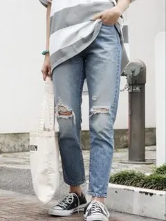 【Ungrid】ハイウエストスリムデニム24インチ