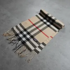 Burberry バーバリー 大判ロング ベージュ ノバチェックマフラー ウール