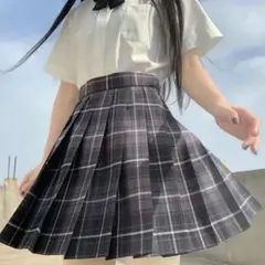 制服 コスプレ ミニスカート チェック柄 グレー 女子高生 イベントのサムネイル