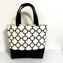 【ハンドメイド】モロッカン柄ホワイト　ミニトートバッグ　※マグネット付き
