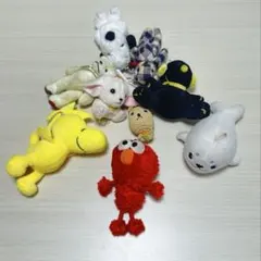 エルモと動物キャラクターのぬいぐるみセット