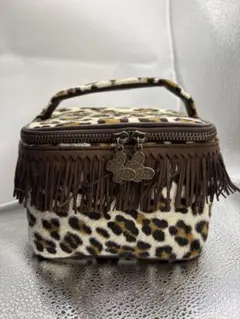 ANNA SUI レオパード柄 バニティポーチ フリンジのサムネイル