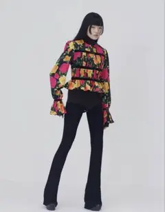 FETICO フェティコ FLOWER PRINT GATHERED TOP - メルカリ