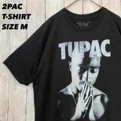 話*し様 ヒップホップTシャツ古着　カリスマラッパー2PACプリントTシャツ　黒
