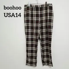 boohoo 【USA14】 チェック柄　カジュアルパンツ　レトロ　大きいサイズ