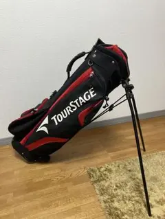 TOURSTAGE スタンド式ゴルフバッグ 黒赤