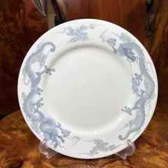 古伊万里　染付　陽刻　七寸皿　江戸時代　龍　唐草　金直し　金継ぎ　骨董　和骨董 古伊万里 染付 陽刻 七寸皿 江戸時代 龍 唐草 金直し 金継ぎ 骨董 和