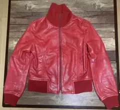 レザージャケット赤