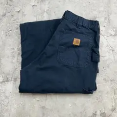 カーハート　ペインターパンツ　ワークパンツ　古着　ネイビー　紺色　W34 L36