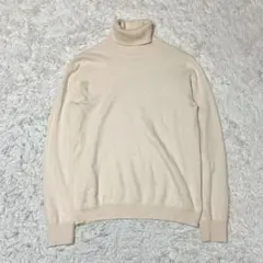 【美品・カシミヤ100%】ユニクロ タートルネックセーター ナチュラル/白 XL