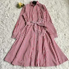 未使用級♡ポロラルフローレン シャツワンピース ストライプ ポニー刺繍 6/XL