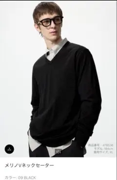 UNIQLO メリノvネックセーター XL