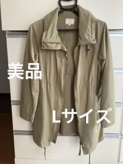 ⭐︎美品⭐︎撥水加工ZIPコート フード収納2way カーキ 薄手 Lサイズ