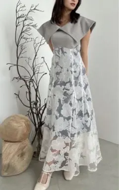 【dazzlin】オパールフラワーコルセットワンピース