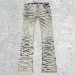 フレアパンツ ヴィンテージ 美脚 ヒゲ加工　デニム　y2k グランジ　ロック