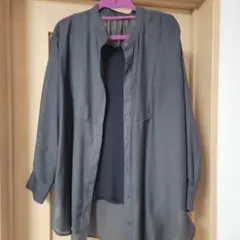 a.v.v　グレー 長袖 ボタン付きシャツ　タンクトップ　2点セット