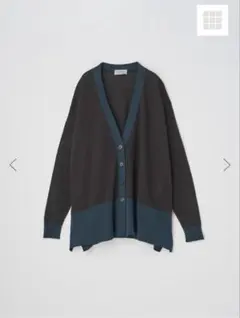 ジョンスメドレーバイカラー フレアシルエット長袖ニットカーディガン