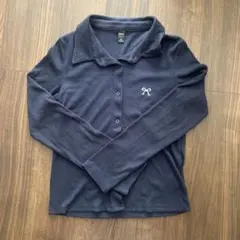 SHEIN Dazy ネイビー リブ編み長袖トップス XL