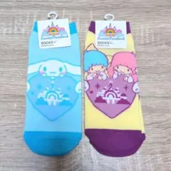 【新品】サンリオピューロランド限定 靴下 2足セット シナモロール キキララ