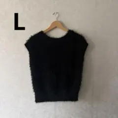 GU レディース フェザーヤーンニットプルオーバー(半袖)Z+E Lサイズ