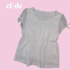 エフデ　パール装飾　シフォンブラウス　大人可愛い♡