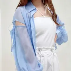 INGNI 肩スリットリボンラメシアーショート／シャツ