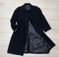 超高級美品 イタリア カシミヤ 100% ロングコート 黒 L 175cm着