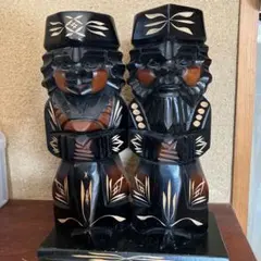 ニポポ アイヌ 木製彫刻 2体セット