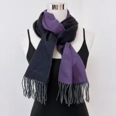 Paul Smith カシミヤ マフラー リバーシブル 英国製 パープルのサムネイル