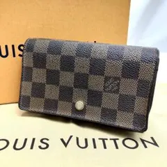 【美品】ルイヴィトン　折り財布　ダミエ　ポルトモネ　ビエ　トレゾール