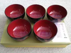 会津塗　特選漆器　お椀5客セットのサムネイル