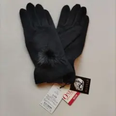 ONL ウール手袋 黒 ファー付き Sサイズ