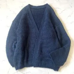 アンティカ patterntorso ネイビー カーディガン ニット ゆったり