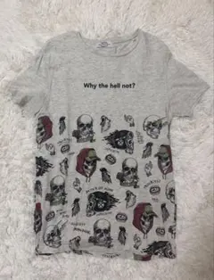Bershka スカル柄 Tシャツ グレー XSのサムネイル