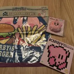 カービィ ハンバーガータオル、コースターセット、バッジ 3セット