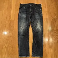 EDWIN ダメージデニムパンツ ダークブルー